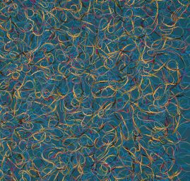 Efektní netkaná textilie s nevšední výšivkou