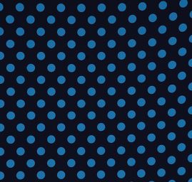 Šifon vzor puntík tyrkysová/tmavě modrá