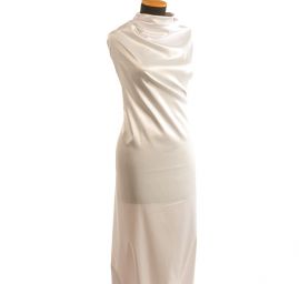 Pružný satén smetanový