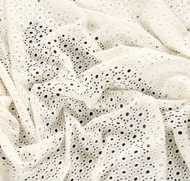 Madeira bavlněná geometrický vzor slonová kost