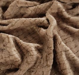 Imitace kožešiny plastická struktura hnědobéžová