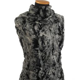 Imitace zvířecí srsti černá/sv. šedá