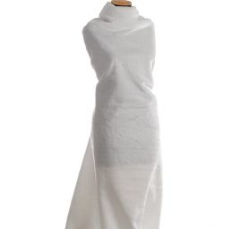 Imitace kožešiny nízký matný vlas bílá