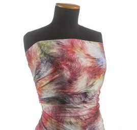 Viskozová šatová látka tisk vzor peří 