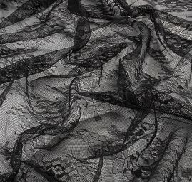 Krajka tylová jemná černá 