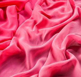 Šifon  imitace hedvábí duhový fuchsiová růžová