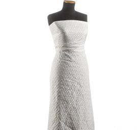 Taft žakár květinový vzor slonová kost