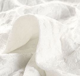 Taft žakár květinový vzor slonová kost