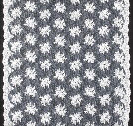 Krajka jemná výšivka na vzorovém tylu bílá