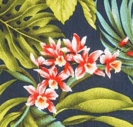 Viskozová šatová látka tisk exotic