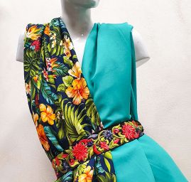 Viskozová šatová látka tisk exotic