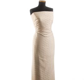 Žakárová látka květinový vzor béžová smetanová