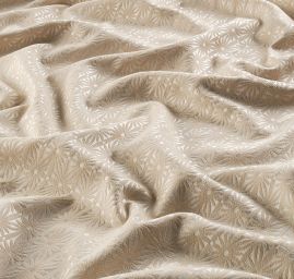 Žakárová látka květinový vzor béžová smetanová