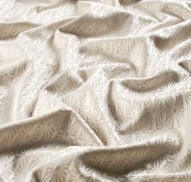 Žakárová látka květinový vzor béžová smetanová