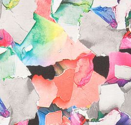 Úplet vyšší gramáže abstraktní barevný tisk