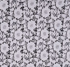 Efektní bavlněná krajka motiv květy slonová kost