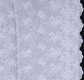 Organza s bordurovou výšivkou smetanová