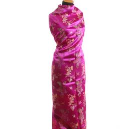 Látka brokát orientální motiv purpurová