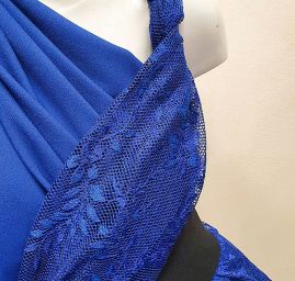 Žoržet šatový oboustranně pružný nivea modrý