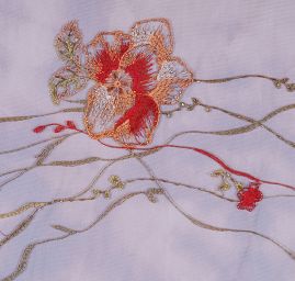 Efektní krajka vyšívaný tyl látka