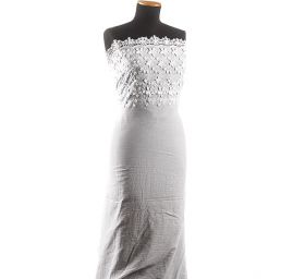 Krajka madeira bordura plastické květy/krajka bílá