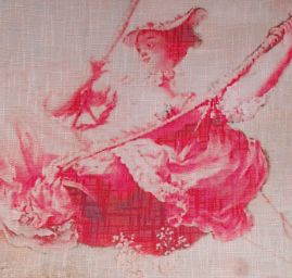 Látka originální tisk styl "Baroko" imitace buretu