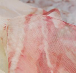 Látka originální tisk styl "Baroko" šifón hedvábí