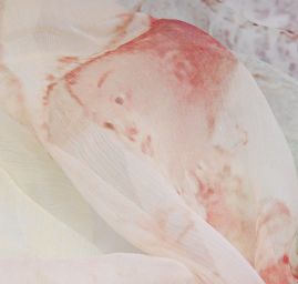 Látka originální tisk styl "Baroko" šifón hedvábí