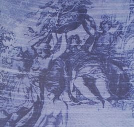 Látka originální tisk styl "Baroko" šifon