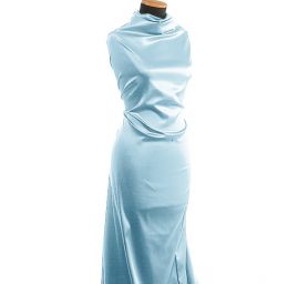 Satén pružný jemný pastel světle modrý