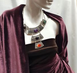 Samet pružný fialový