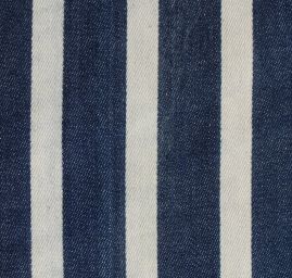 Pružná riflovina pruhy modrá/bílá