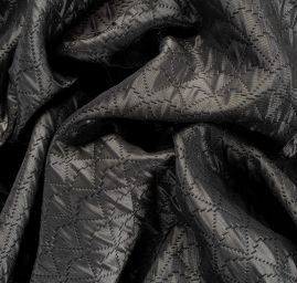 Brokát nepružný geometrický vzor černý