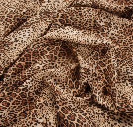 Satén matný jemný imitace hedvábí tisk zviřecí vzor