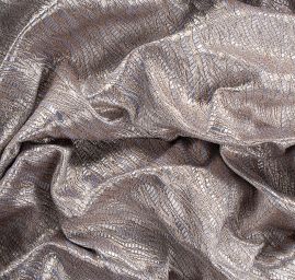 Brokát lamé abstraktní vzor fialovošedý