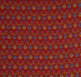 Etamín bavlna květy červený