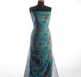 Bavlna etamín květy světle modrá