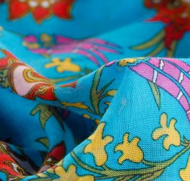 Bavlna etamín květy světle modrá