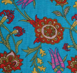 Bavlna etamín květy světle modrá