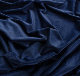 Samet pružný velur mat tmavě modrý