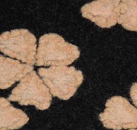 Art textil vařená vlna vzor květin černá