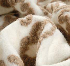 Vařená vlna Art Fbrics hnědá/slon. kost