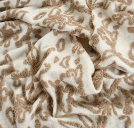 Vařená vlna Art Fbrics hnědá/slon. kost