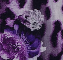 Látka vlna merino/angora růžové květy