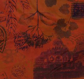 Pružný manšestr podzimní motiv