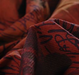 Pružný manšestr podzimní motiv