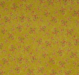 Pružný manšestr květinový vzor zelený