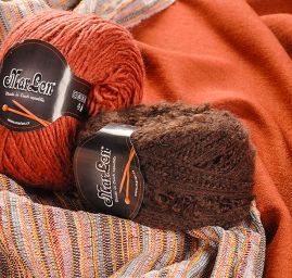 Kostýmová látka vlna směs rezavý melír