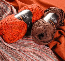 Kostýmová látka Art Fabrics hnědorezavý melír