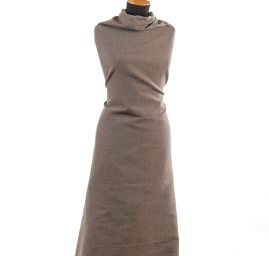 Kostýmová látka bavlna směs hnědobílá